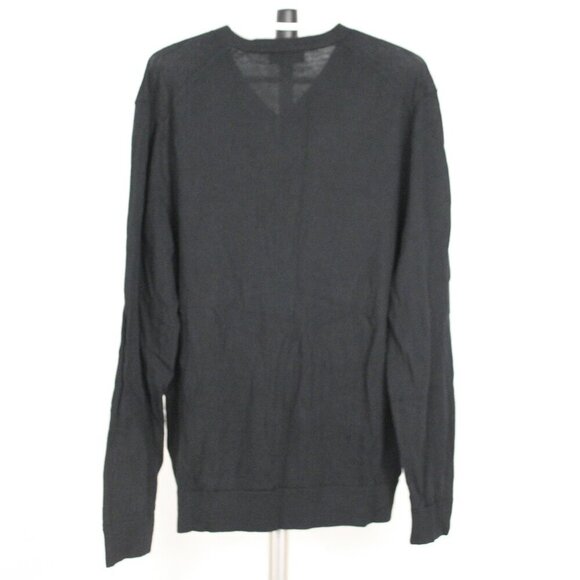 Banana Republic 100% Merino Wool Black V-Neck Knit Pullover Sweater Sz XL Mens - Picture 6 of 10